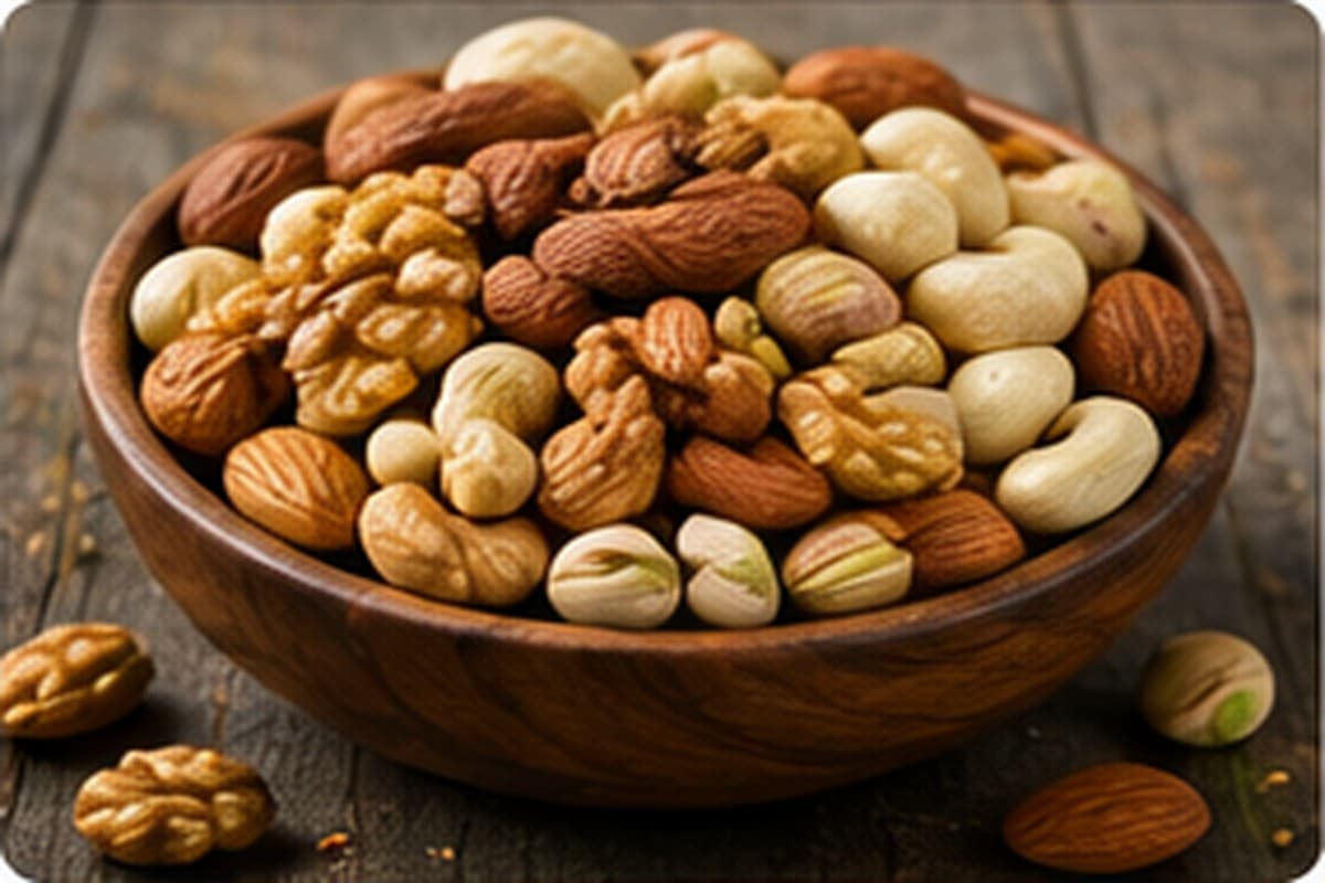 Nuts nutrition and healthy food