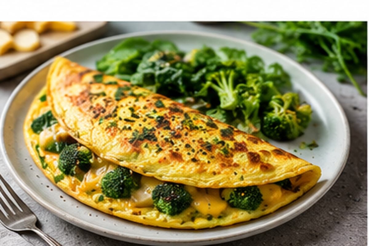 Broccoli Cheese Omelette - Healthy Recipe