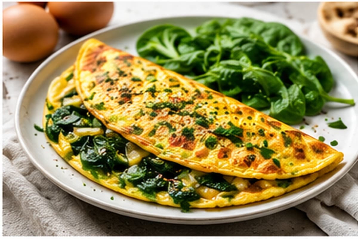 Iron Rich Spinach Omelette - Healthy Recipe